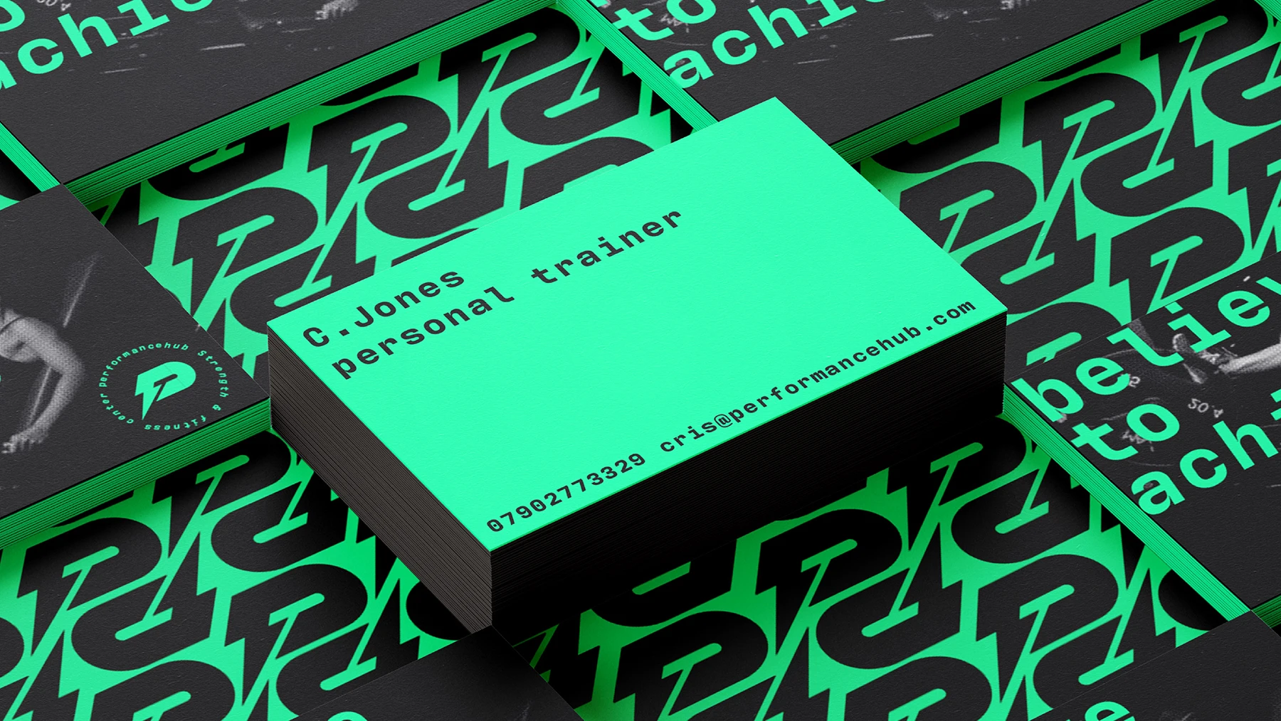 The Performance Hub personal trainer business card